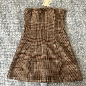 Peppermayo Brown Plaid Dress